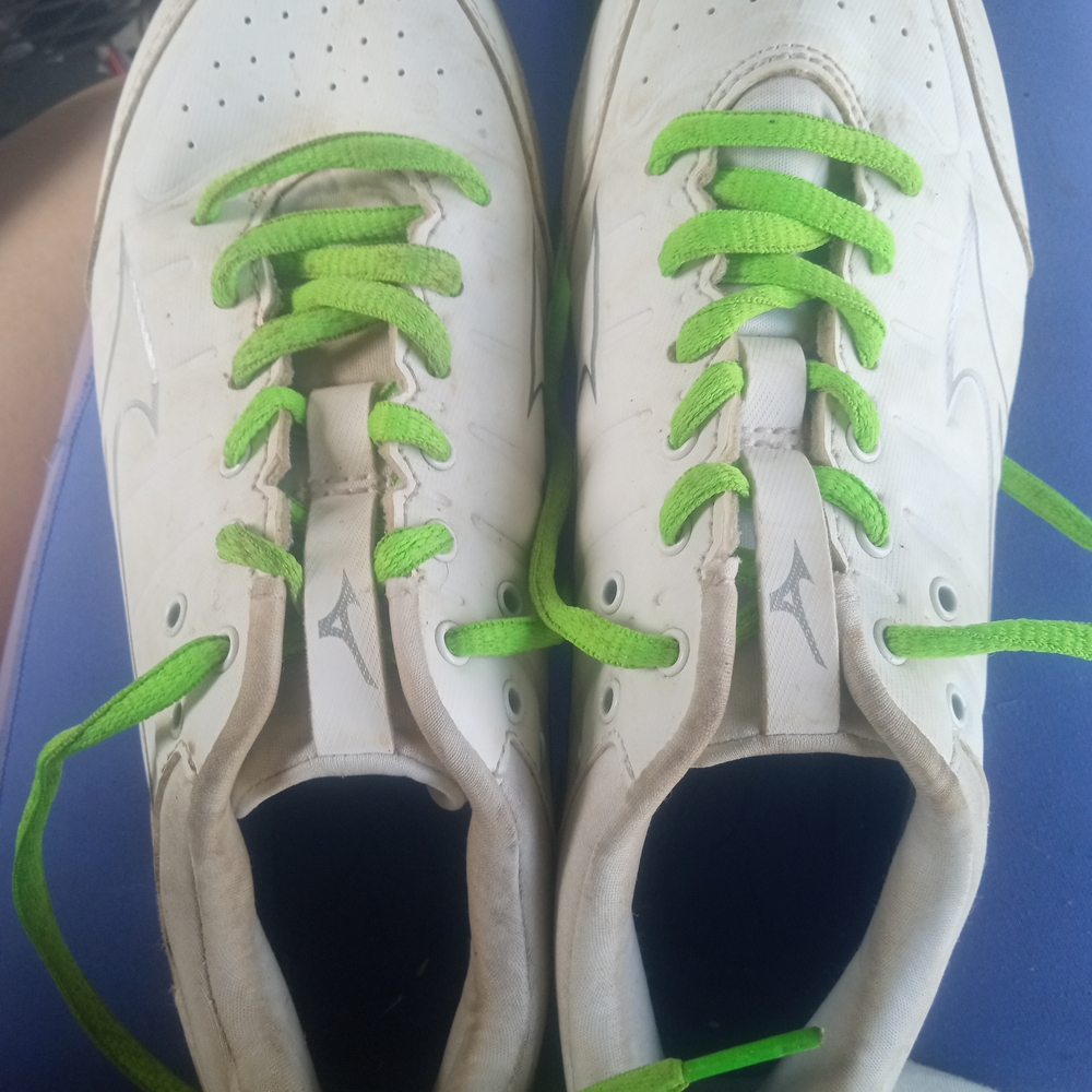Kids White and Green Shoes
